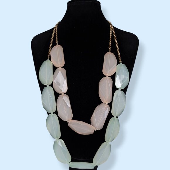 V. 2-Strand Chunky Lucite Beaded Necklace - Picture 1 of 5